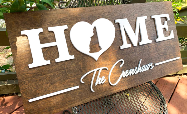 New Hampshire Home | Wood Sign