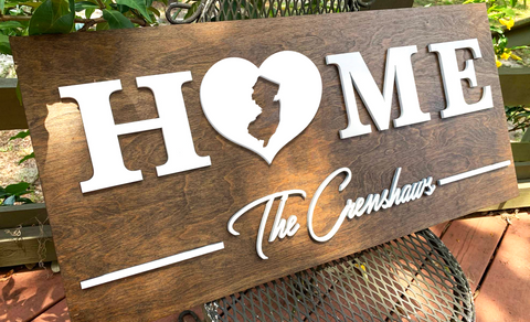 New Jersey Home | Wood Sign