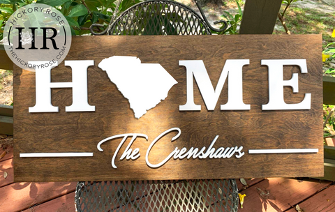South Carolina Home | Wood Sign