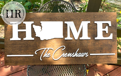 Washington Home | Wood Sign
