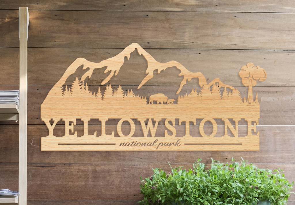 Yellowstone National Park Rustic Metal 6x18 Sign Cabin Wall Decor 206180057032