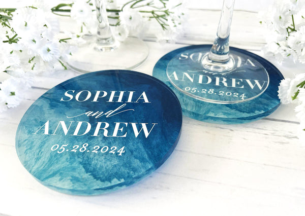 Watercolor Wash | Acrylic Wedding Coasters
