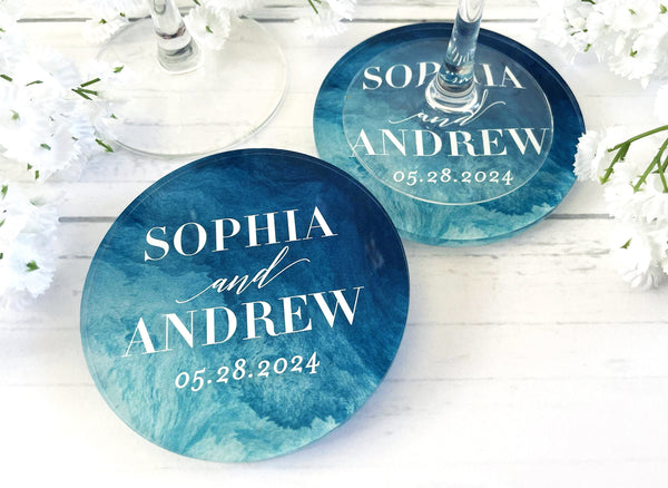 Watercolor Wash | Acrylic Wedding Coasters