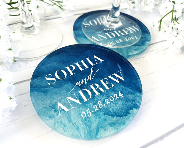 Watercolor Wash | Acrylic Wedding Coasters