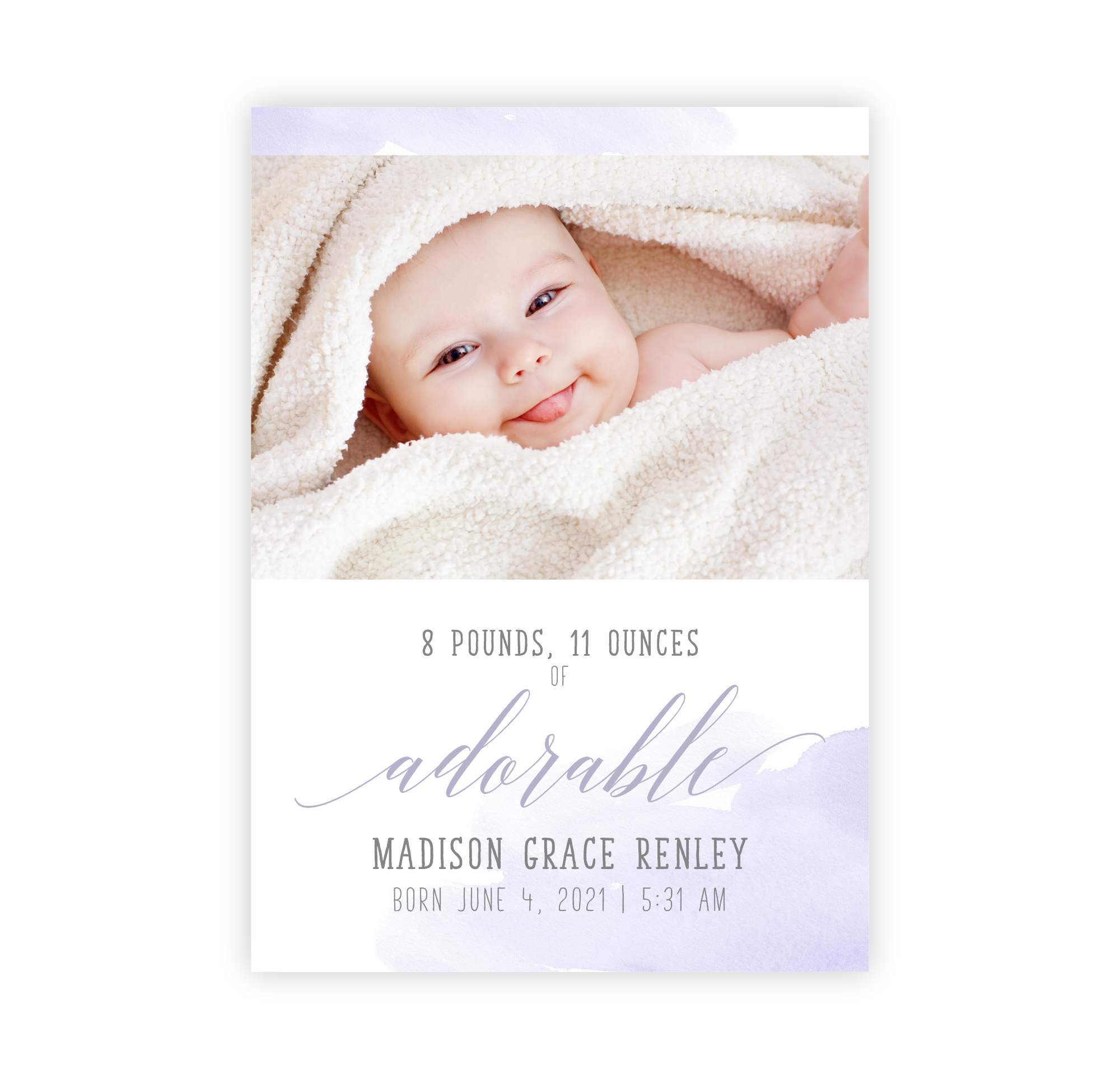 Soft Watercolor | Birth Announcements