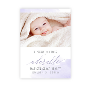 Soft Watercolor | Birth Announcements