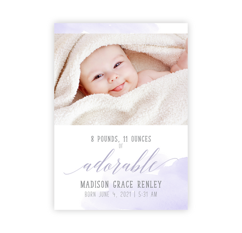 Soft Watercolor | Birth Announcements
