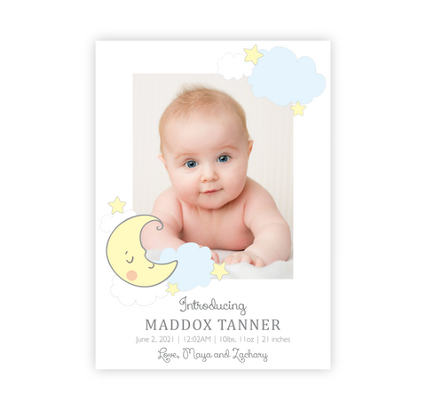 Moon & Stars | Birth Announcements