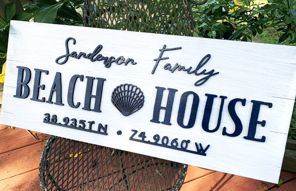 Seashell Beach House | Wood Signs