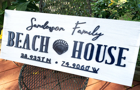 Seashell Beach House | Wood Signs