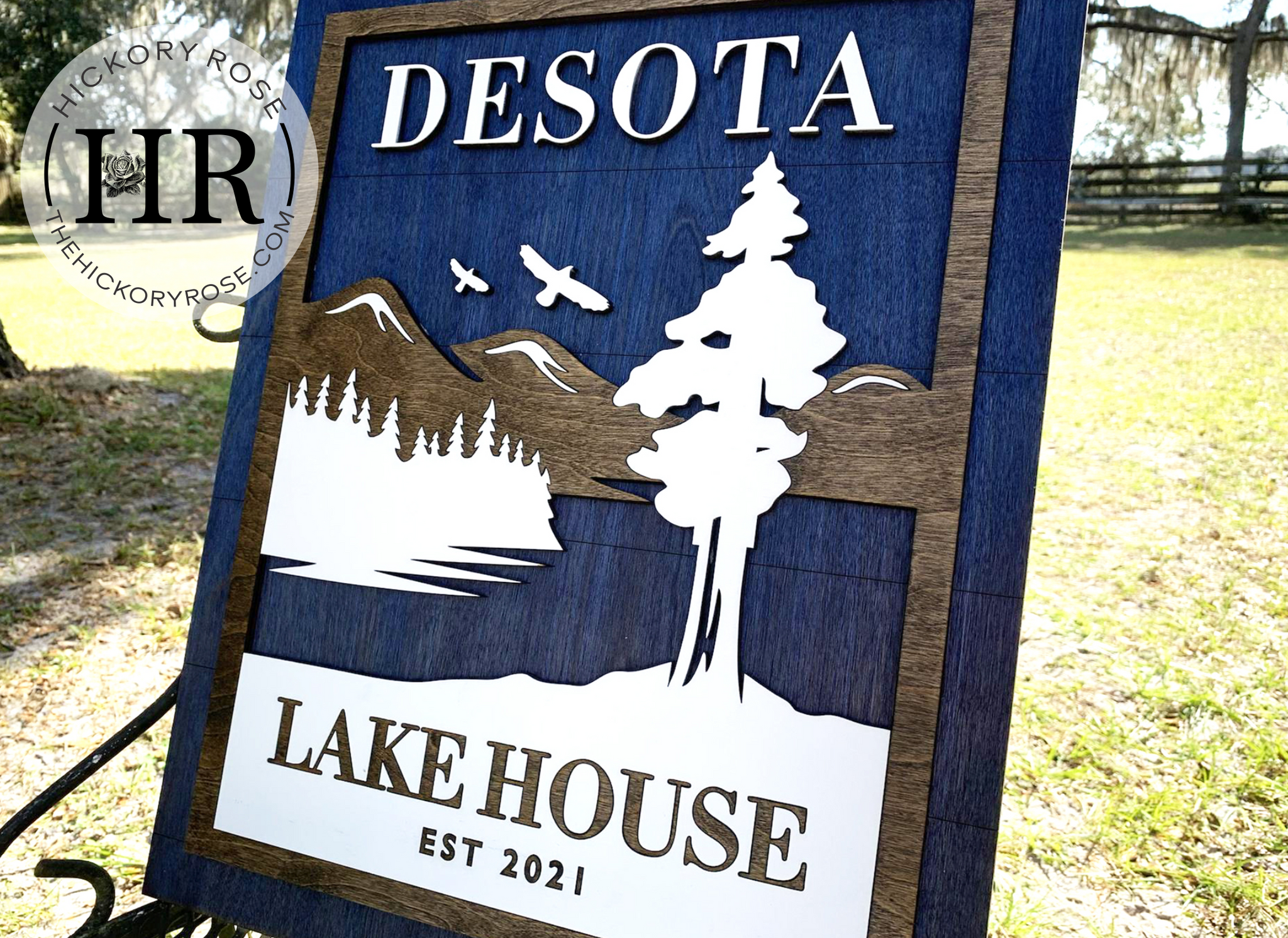Big Blue Lake | Wood Sign