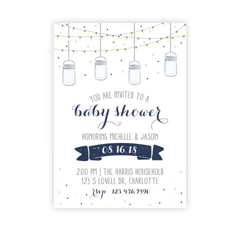 Lights & Jars | Baby Shower Invite