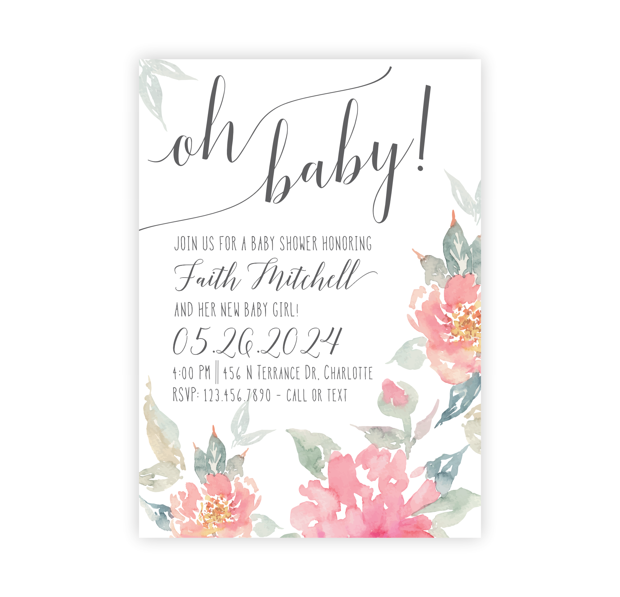 Pastel Garden | Baby Shower Invite