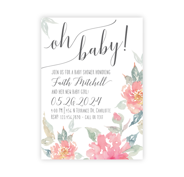 Pastel Garden | Baby Shower Invite