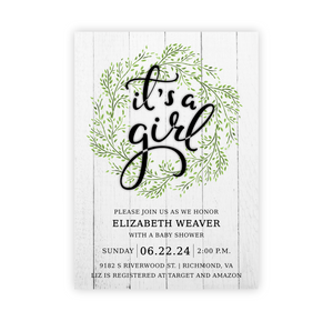 Lush Wreath | Baby Shower Invite