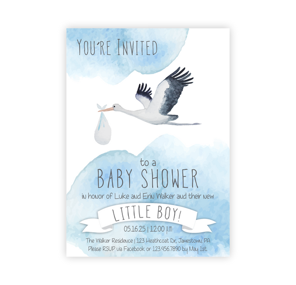 Delivery Stork | Baby Shower Invite