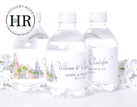 Charleston Sketch | Water Bottle Labels