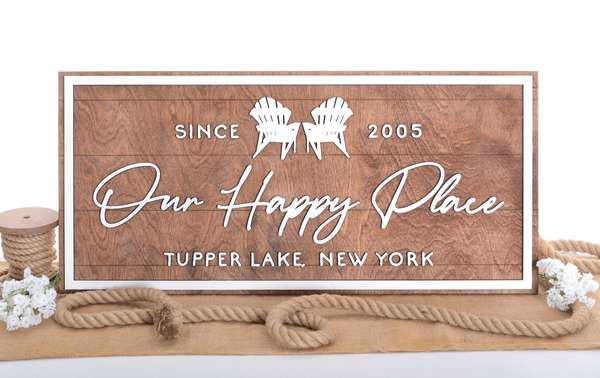 Our Happy Place | Wood Signs