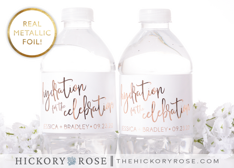 Celebration | Metallic Water Bottle Labels