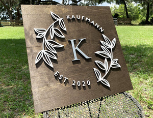 Wreath of Leaves | Wood Sign