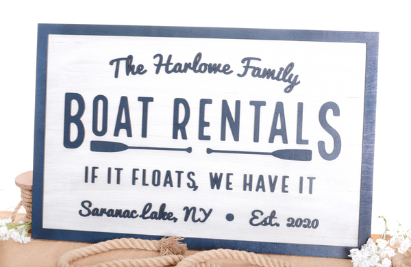 Boat Rentals | Wood Sign