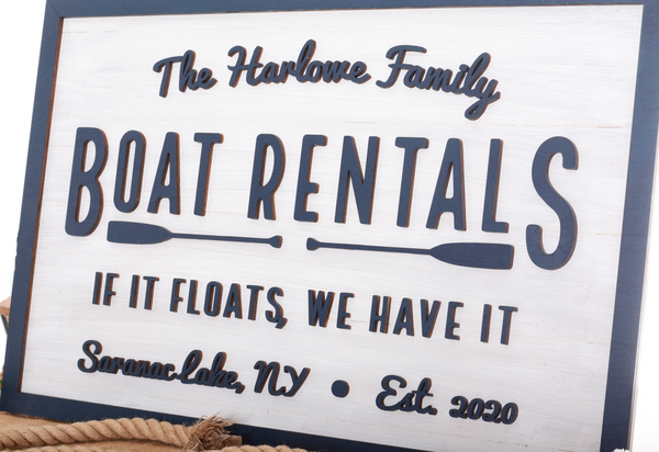 Boat Rentals | Wood Sign