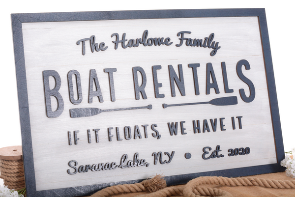 Boat Rentals | Wood Sign