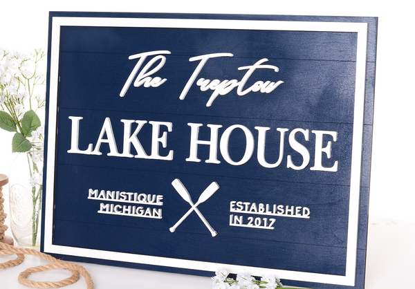 Family Lake House | Wood Sign