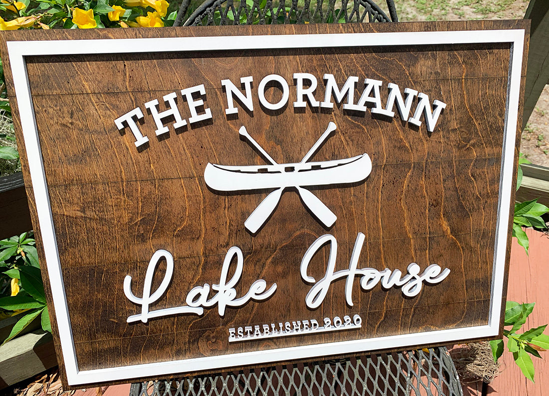 Lake Canoe | Wood Sign