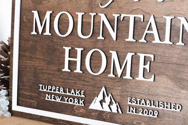 Mountain Home | Wood Sign