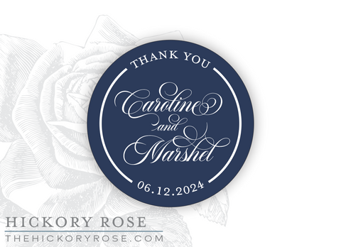 Flourished Script | Round Stickers