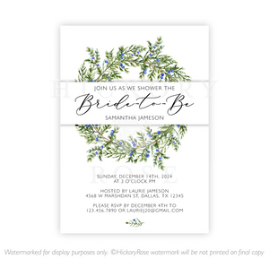 Juniper Wreath | Bridal Shower Invitation