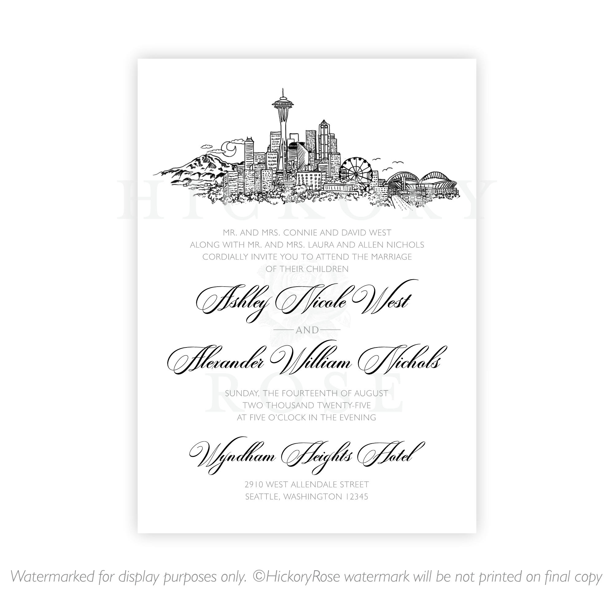 Seattle Skyline | Wedding Invitation