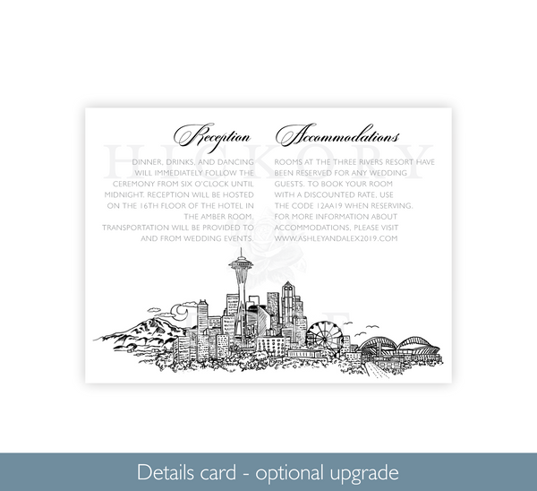 Seattle Skyline | Wedding Invitation