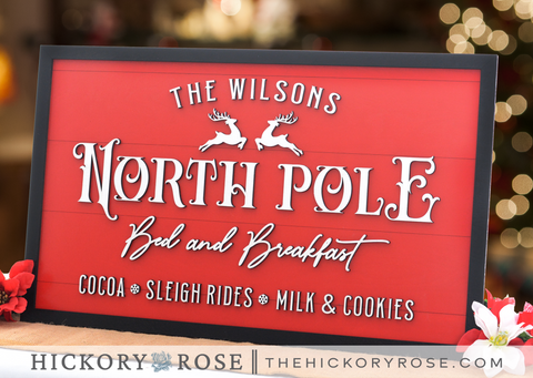 North Pole B&B | Wood Sign