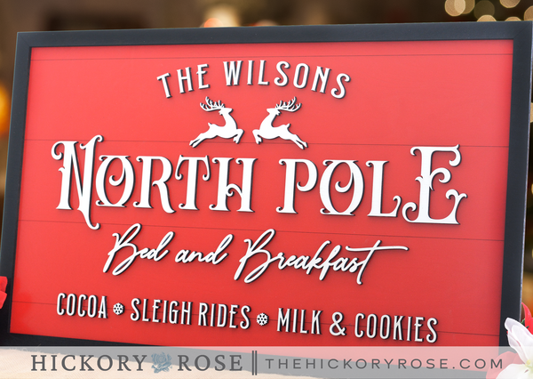 North Pole B&B | Wood Sign